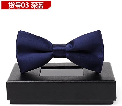 GENTLEE TIE Men'S Groom Tie Wedding Bow Tie Pink Boxed Wedding the Korean Version of the Red Tie, Dark Blue