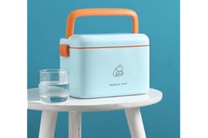 CANDEON 1PCS Medizinbox Hausapotheke Box, 24x15x16 cm 2 Schichten Plastik Medizinkoffer Erste Hilfe Kasten Bcox Medizin Box Medikamentenbox Aufbewahrung Arzneimittel Box Medicine Box Aufbewahrungsbox, Blau