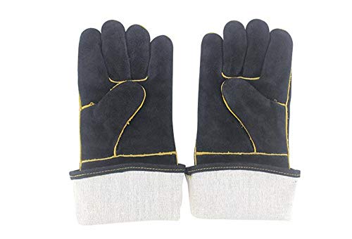 spécification Hpybest Gants de Soudure en Cuir de Vache pour Le Travail et Le Barbecue Gants de Protection résistants aux coupures