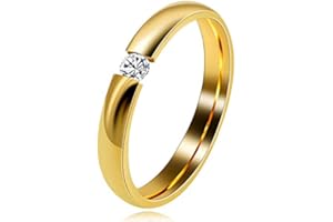 Uloveido Y643 Eheringe / Verlobungsringe für Damen und Herren, 3 mm, 4 mm, goldfarben, Edelstahl, bequeme Passform