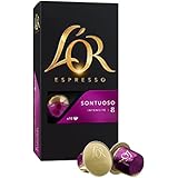 L'Or Espresso Café Sontuoso - Intensité 8 - 50 Capsules en Aluminium Compatibles avec les Machines Nespresso&reg; (Lot de 5X10 capsules)