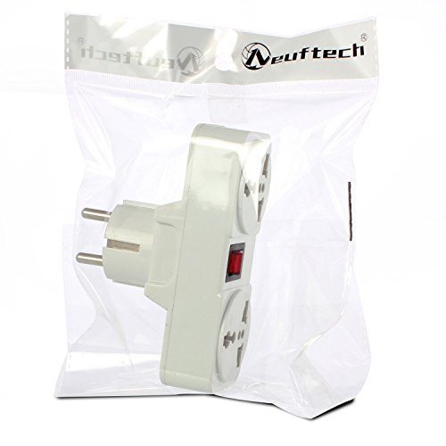 Neuftech® Universal Reiseadapter Travel-Plug mit EU Schuko Stecker DE auf UK/USA/China/Japan/Australien/Thailand usw.- 6A 250V - 6