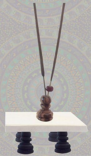 Incense holder “Spirit - Bianco” Olive and ebony wood Italian Marble of Carrara Handmade Zen Temple Garden House Spiritual Relax Tabletop Friendship Goloka Nagchampa Christmas Gift Valentine's Day