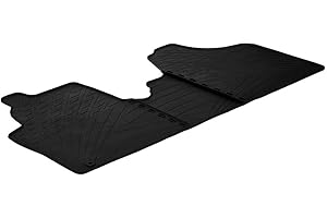 Gledring Set tapis de caoutchouc compatible avec Citroen Jumpy / Peugeot Expert / Fiat Scudo 2007-2016 (TK profil 3-pièces + clips de montage), Noir
