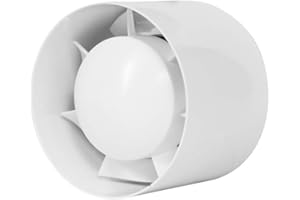 EUROPLAST Ø 100mm Ventilador de Conducto Domestico - Ventilador de Tubo - Plástico - Blanco