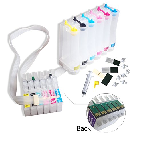 El Mejor Precio PrinterKnow CISS- Sistema de cartuchos de tinta
recargables vacíos para Epson 1400 1500w (aptos para tinta de
sublimación, tinta de pigmento y tinta de colorante, tinta normal)
Revisión