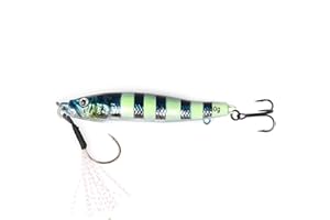 Tolure Jig de Pesca 60g 80g 4 Colores Trolling Casting Cuerpo Impreso en 3D Jig de Pesca en Forma de S Señuelos de Pesca de Agua Salada para Platija Salmón Brema Bajo Trucha 1 Unidad/Paquete