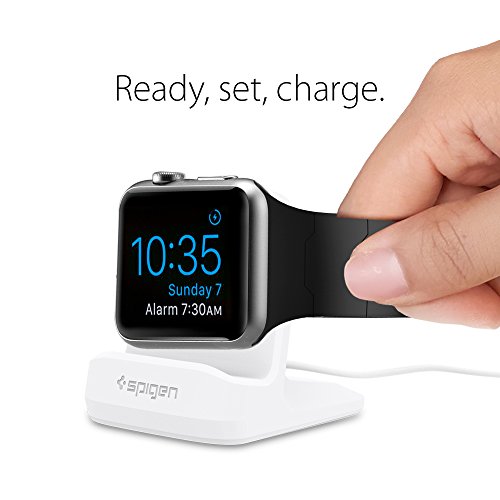 Apple Watch Ladestation, Spige [Prämie TPU][Kompatibel zum Nachtmodus] [WatchOS 2] für Apple Watch Series 1 / Series 2 / 42mm / 38mm, Apple Watch (2015), Apple Watch 2(2016), Apple Watch Sports, Apple Watch Stand , Apple Watch 2 Halterung – S350 White - 5