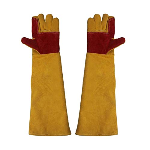 Preisvergleich Produktbild banbie8409 60cm Lengthening Arbeitshandschuhe tragen Resistant Electric Schweiß Löten Sicherheitsarbeitsschutzhandschuhe Industrie-Handschuhe