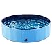Produktbild Lvmiao Faltbare Katzen Hund Haustier Pool Baden PVC Haustier Schwimmbad Kiddie Pools Für Baby Tragbare Badewanne Badewanne Waschen Rot Und Blau (12 Inch X 4 Zoll),Blue