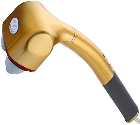 DMMSS High Precision Hand Massage Hammer, Comfortable Electric Back Massager, Handheld Vibrating Body Massage Stick , Gold