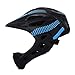 Produktbild CARACHOME Kindermotorrad Helm, Kinder Full Face/Open Face Langlebig Multi-Sport-Helme Geeignet für Skateboard Motorrad,Motocross,Fahrrad,Mountainbike,Blackblue