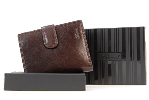ASHWOOD - Cartera - Billetero y Monedero - con Caja de Regalo - Cuero - VT Marrón