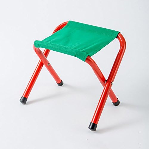 ZDD Portable Stool, Metal Folding Household Stool, Fishing Horseshoe, Outdoor Train Bench, Green Stool