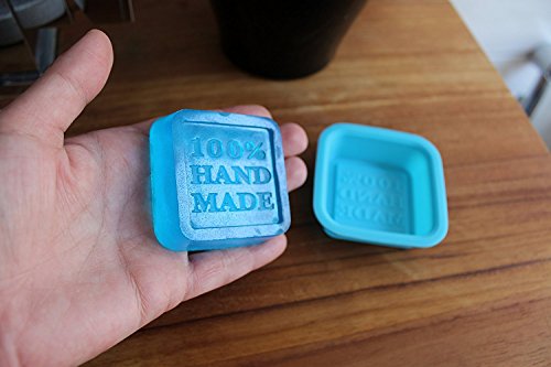 Unitedcovers / Silikonformen/ Motiv 100 % Handmade / zum Seifengiessen in blau /quadratische Seifenformen im 10-er Pack (10 Stück insgesamt/ Set) — Versand durch amazon aus Deutschland - 2