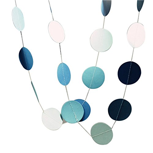 Babysbreath Hochzeitsdekoration 2M Länge Farbige runde geformte Girlande Papier Raum Girlande blau