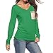 Produktbild ABsoar Blusen Damen Sexy V-Ausschnitt T-Shirt Tunika Oberteil Hemd Reißverschlusstasche Shirts Langarmshirt Tops Blusen Pullover