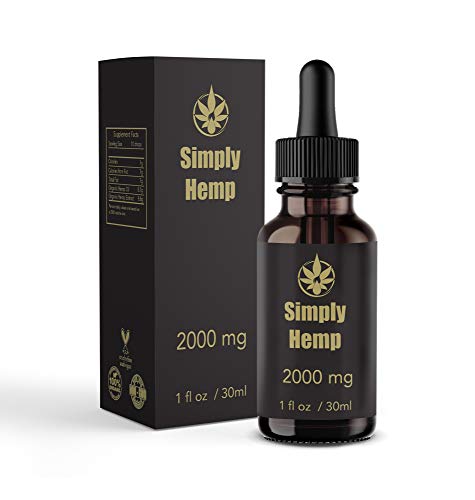 Gotas de aceite de cáñamo Simply Hemp 20% ~ 2000 mg | 30 ml | Ayudan a reducir el estrés, la ansiedad y el dolor | Veganas