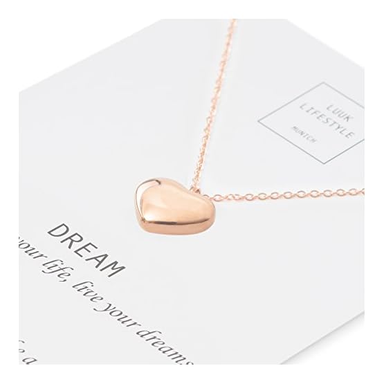 LUUK LIFESTYLE Collar de acero inoxidable con colgante de estrella I corazón I elefante y tarjeta de DREAM, joya de… - Imagen 3