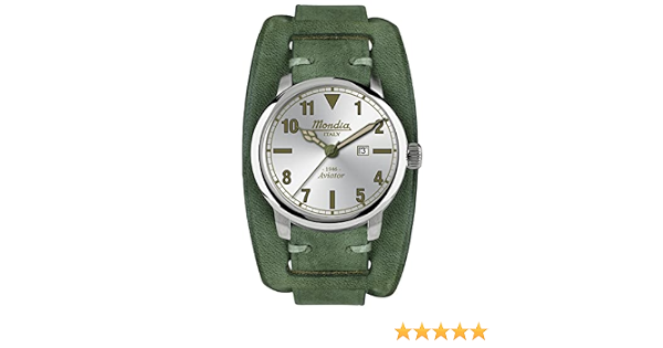 Mondia italy 1946 aviator orologio Uomo Analogico Al quarzo con cinturino  in Pelle di vitello MI749-1CP : Amazon.it: Orologi