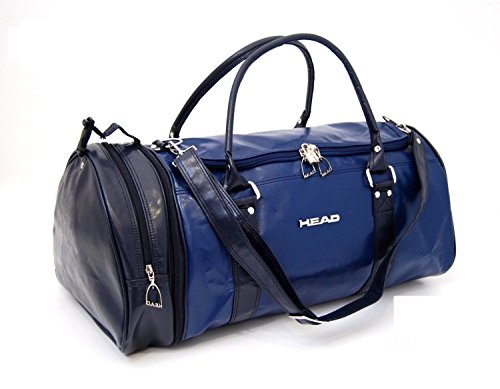 Preisvergleich Produktbild funkytravelbags New Herren Damen Denim Head Retro Monte Carlo Leder Look Sport Gym Reisetasche