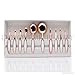 Dolovemk Set of 10, PRO Beauty Kits Toothbrush Oval Shaped Foundation Power Makeup Oval Cream Brushes Set, Pinkgold with white, Brand Boxed. (Pinkgold + White)