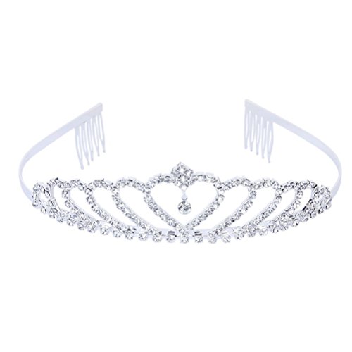 Foxnovo Delicate Wedding Bridal Prom Shining Rhinestones Crown Tiara with Comb