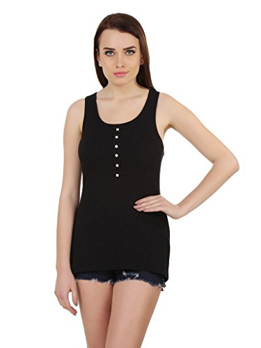 black buttoned solid tank top RS.200 (75.00% Off) - Amazon
