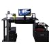 Produktbild Tatayang Computer Schreibtisch, Eckcomputertisch Computerschreibtisch Bürotisch mit Tastatur Tablett und Schublade, Home Study Büro Tisch Schreibtisch Workstation (Dunkelbraun)