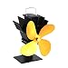 Produktbild fggfgjg Wärmepumpe Kaminventilator Wärmebetriebener Holzofenventilator Vierblättriger Ventilator (Gold)