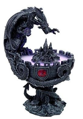 3392 Gothik * WELT DER DRACHEN *DRACHENBRUNNEN * DRACHENWASSERSCHALE * BRUNNEN mit Nebler ca.37cm