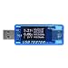 Produktbild GeKLok Mini Digital USB Multifunktional Sicherheit Tester DC 4 ~ 30 V Strom Spannung Kapazität Strom LCD Display USB Multimeter Volt Amp Power Ladegerät Detektor Pocket Tragbare USB-Monitor (Blau)