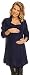Happy Mama. Women's Maternity Waterfall Knitted Draped Cardigan. 335p (Navy, UK 14/16)