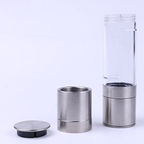Edle Salz- und Pfeffermühle Edelstahl 2 in 1 mit Geschenkbox 22 cm einstellbare Keramikmahlwerke - 6