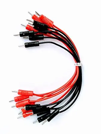 Lab Instruments 2mm Banana Plug to 2mm Banana Plug Red & Black 5 Pair 0.5 Meter Wire Length.