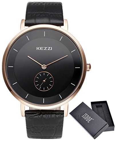 JSDDE Uhren,Casual Damen Herren Armbanduhr Lederarmband Quarz Armbanduhr Ultra Dnn Rosegold Analog Qaurzuhr,Schwarz JSDDE Uhren,Casual Damen Herren Armbanduhr Lederarmband Quarz Armbanduhr Ultra Dnn Rosegold Analog Qaurzuhr,Schwarz