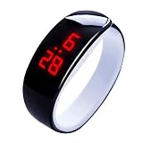Tonsee LED Digitalanzeige Armbanduhr Fitness Armband Silikon Stoppuhren Sportuhren Schrittzähler Kalorienzähler Sport Smart Uhr Mode Sport Uhr Delphin Uhr für Damen Herren und Kinder (Schwarz)