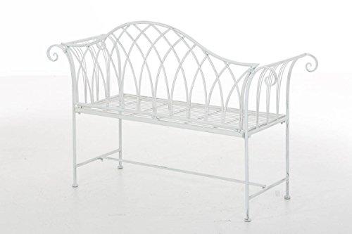 CLP Gartenbank JAMEE im Landhausstil, Eisen lackiert, ca. 130 x 45 cm Antik Weiß - 4