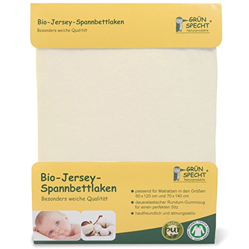 Preisvergleich Produktbild Grünspecht 658-00 Bio-Jersey-Spannbettlaken, hellgelb, GOTS, gelb