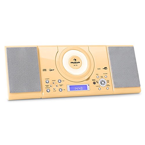 Auna MC-120 Equipo Est&eacute;reo CD MP3 USB AUX Crema (Radio FM/AM, memoria 30 emisoras, reloj despertador, alarma,pantalla LCD, mando a distancia)