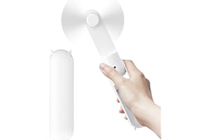 LETSCOL Portable Handheld Fan, Mini Pocket Hand Fan, Foldable Personal Desk Fan with Power Bank, USB Rechargeable Fan [14-21 Working Hours] for Makeup Home Travel Outdoor (White)