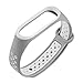 Price comparison product image Silicone Porous Breathable Watch Band for Xiaomi Mi Band 3 (Gray+White)
