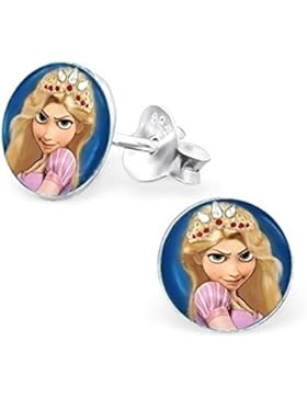 GH1a Märchen Rapunzel Prinzessin Ohrstecker 925 Echt Silber Ohrringe Mädchen Tangled