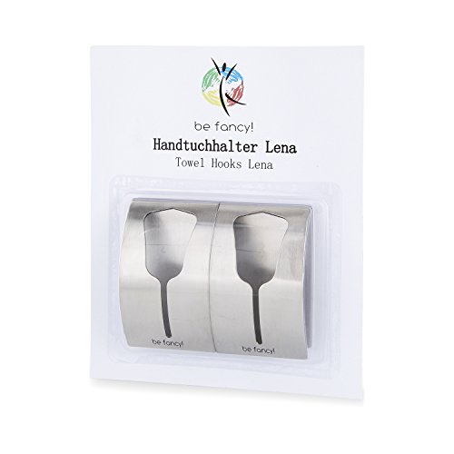 be fancy! 2 Premium Handtuchhalter Lena selbstklebend aus Edelstahl, ohne Bohren, 7,5 cm x 5 cm x 2 cm im Set - 7