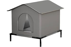 GENÉRICO Tienda De CampañA CáLida para Mascotas En Invierno,Cama Gatoss Invierno，Casa para Gatos Exterior,Caseta Elevada Impermeable Y Aislada para Gatos para Exteriores (A)