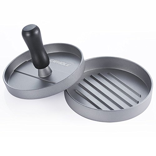 GWHOLE Hamburgerpresse + 100 Blatt Antihaftpapier patty maker aus Aluguss mit Antihaftbeschichtung, 11 cm - 2
