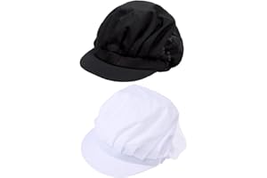 EIROVYA EIR 2 Pcs Gorro Cocinero,Gorro Cocina Mujer,Unisex Malla de Color sólido Taller Industrial Sombreros de Cocina,Protectores de Trabajo Red de Cabello,Redes para el Cabello para Mujeres