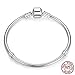 Produktbild WANZIJING Echtes 925 Sterling Silber Armband, Klassische Schlangenkette Perlen DIY Für Pandora & Alle Europäischen Charm Armbänder & Halsketten,21cm