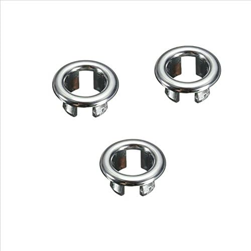 3x Bathroom Basin Ceramic Sink Open Hole Overflow Outlet Cover ABS Chromed Trim