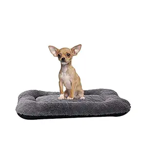 Petslover Dog & Cat Beds Rectangular Shaped Black Fur Polyester Fiber Filled Pets Bed (Export Quality) - Small